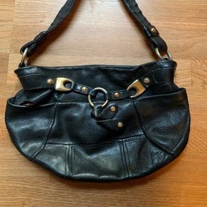 Black + Gold Leather Purse